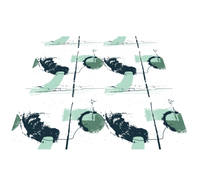 Turkuaz şekiller soyutlama modern halı - TenStickers