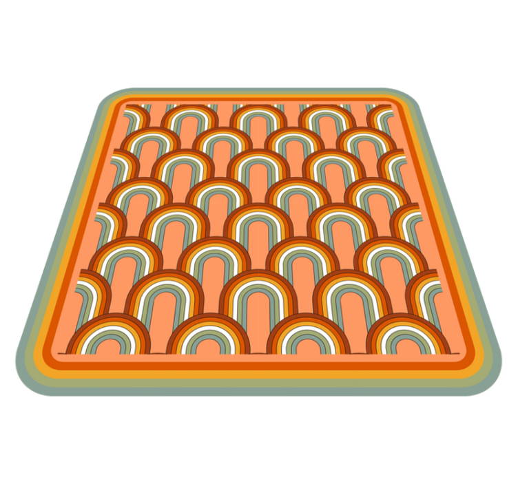 70'lerin desenli eski halı gibi gökkuşağı - TenStickers