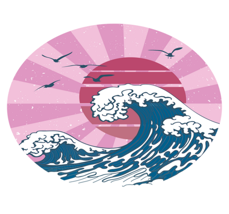 Kanagawa pembe dalgası geometrik pvc halı - TenStickers