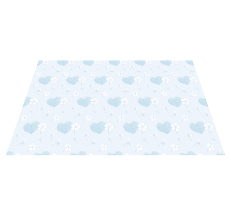 80'lerin doğal çiçekli mavi desenli vintage halısı - TenStickers