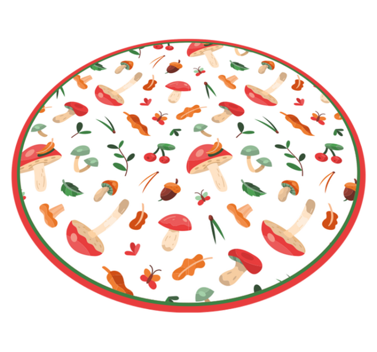 Mantar çiçek motifi çiçekler ve bitkiler pvc halı - TenStickers