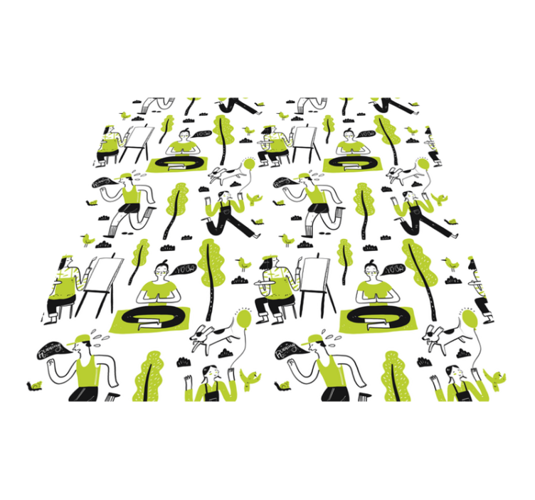 Eğlenceli kentsel sahneler doku pvc halı - TenStickers