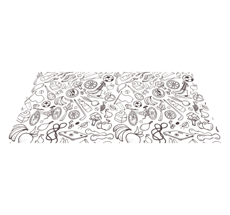 Aktif yaşam tarzı simgeleri pvc halı - TenStickers