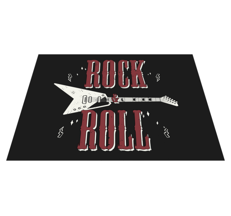 Gitar tasarımı yatak odası halısı ile rock n' roll - TenStickers