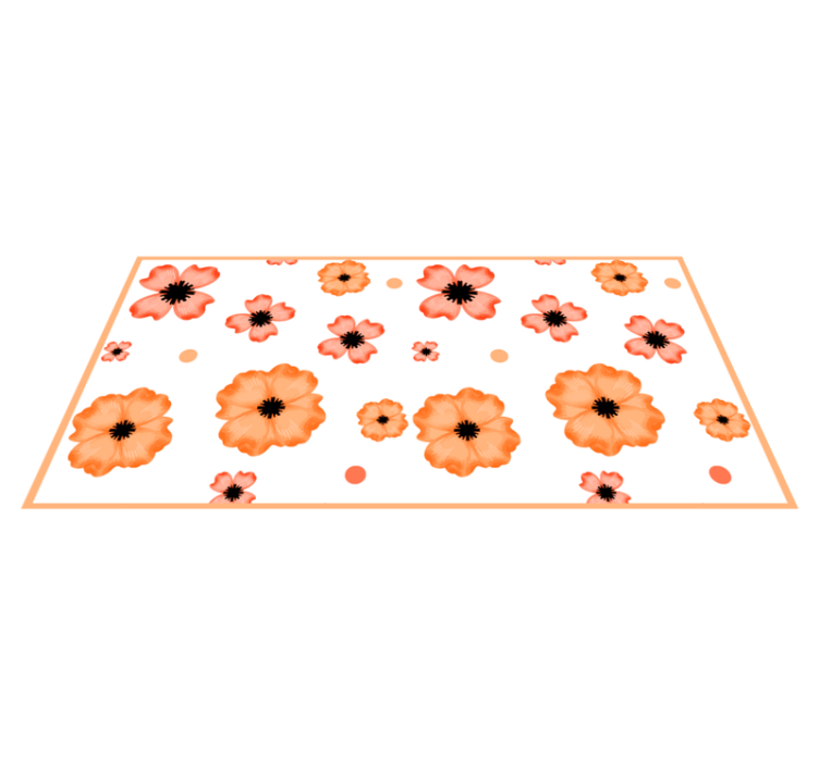 Desenli arka plan çiçekler ve bitkiler pvc halı - TenStickers