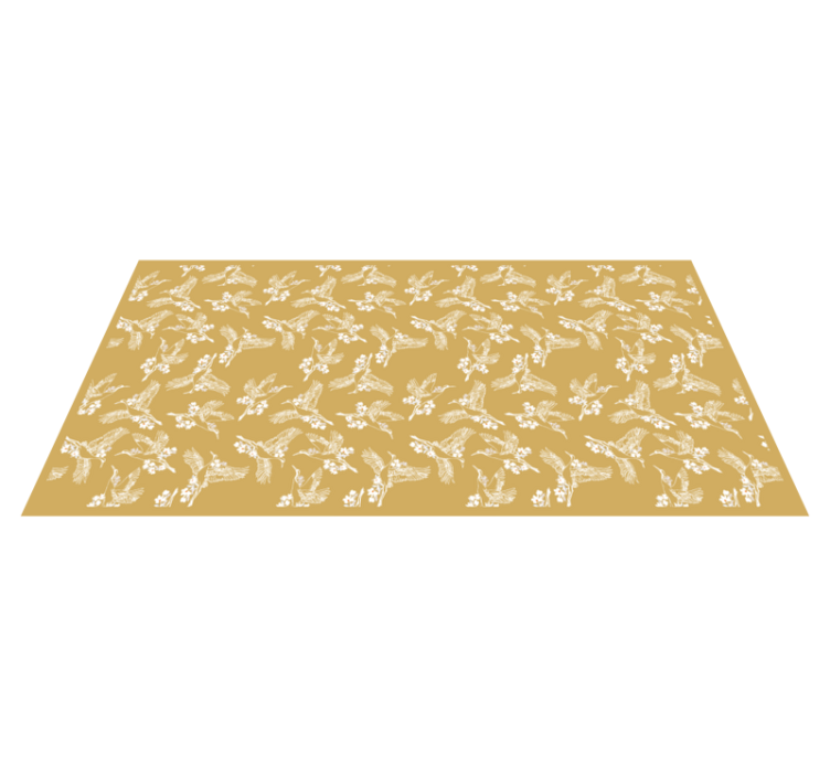 Zarif sinek kuşları çiçek açıyor doğa pvc halı - TenStickers