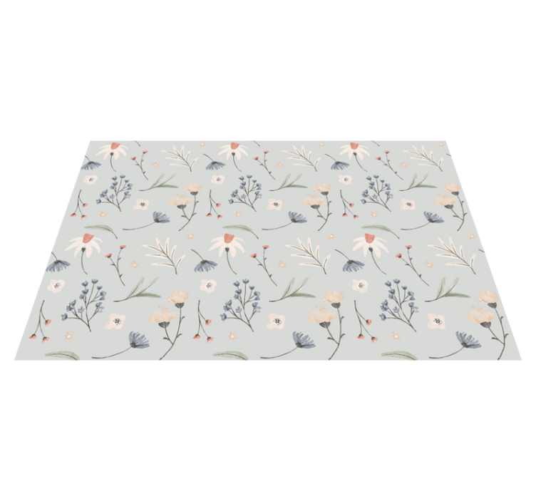 çiçekli yaprak çizimi çiçekler ve bitkiler pvc halı - TenStickers