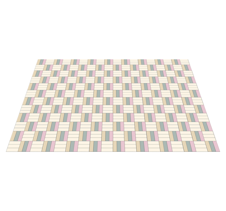 Dokuma renk blokları geometrik pvc halı - TenStickers