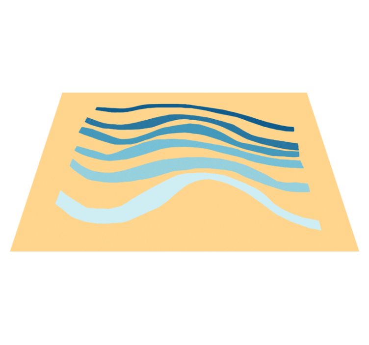 Kavisli dalga motifi minimalist pvc halı - TenStickers