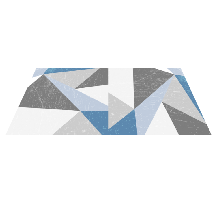 Gri ve mavi üçgen geometrik desenli kilim - TenStickers