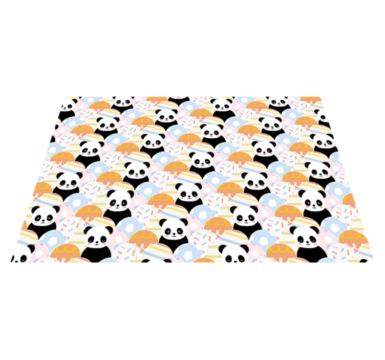 Panda oyun alanı deseni bebek pvc halı - TenStickers