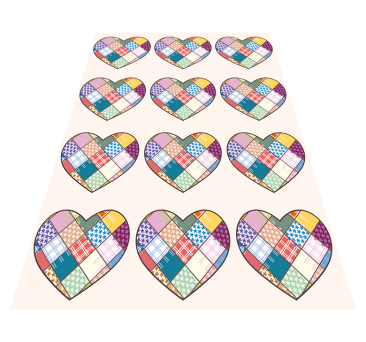 Patchwork renkli kalp desen bağbozumu halı - TenStickers