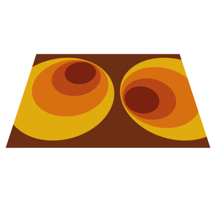 70'lerin dairesel turuncu desenleri vintage halı - TenStickers