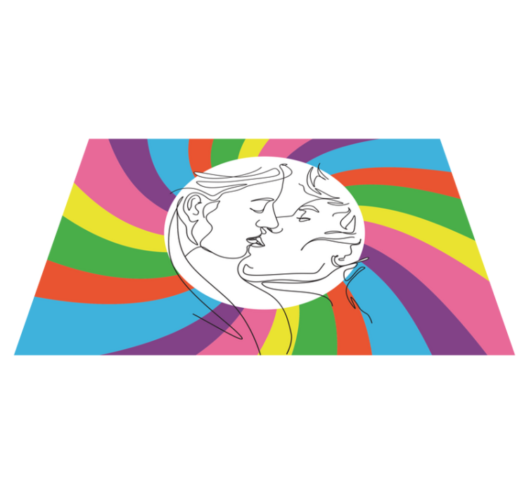 Renkli öpücük silueti pvc halı - TenStickers