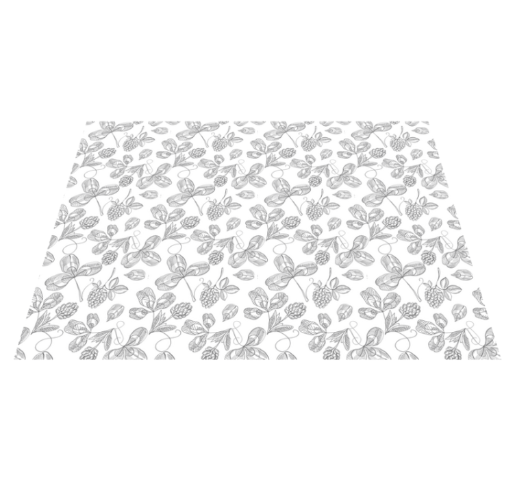 Botanik çizimi çiçekler ve bitkiler pvc halı - TenStickers