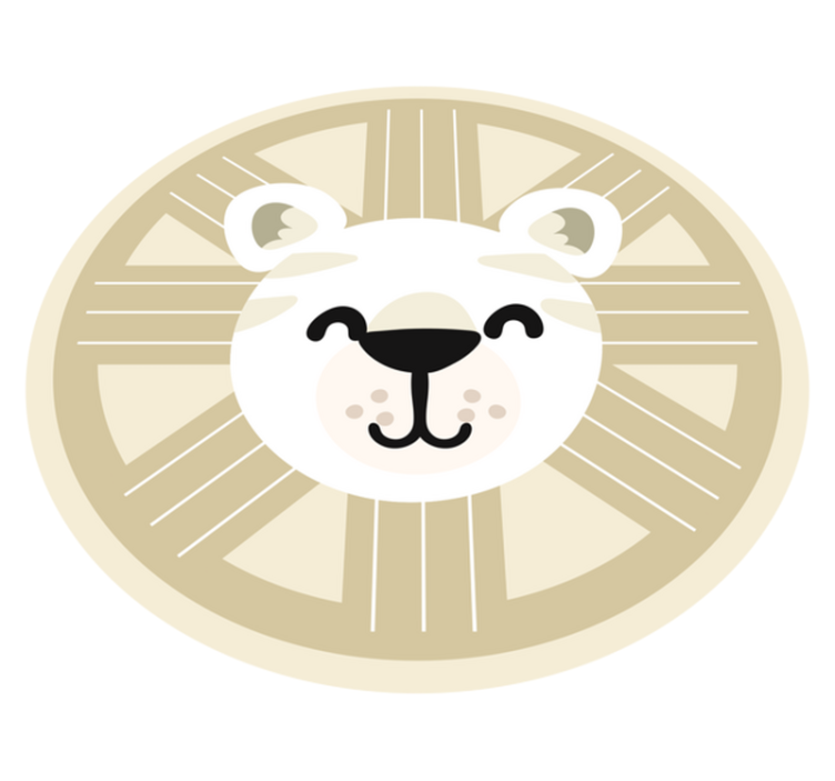 Gülümseyen aslan grafiği bebek pvc halı - TenStickers