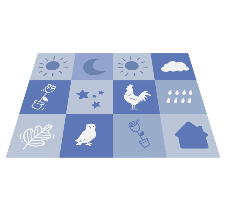 Kreş dama tahtası çocukta pvc halı - TenStickers