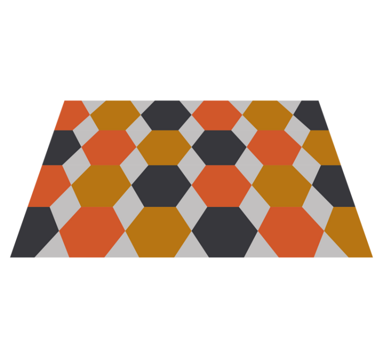 Altıgen desen geometrik pvc halı - TenStickers