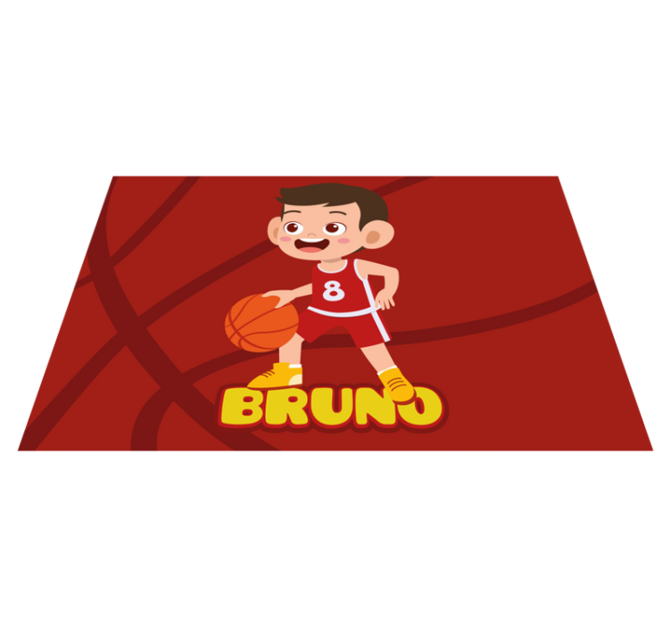 Basketbol karakteri isimlerle pvc halı - TenStickers
