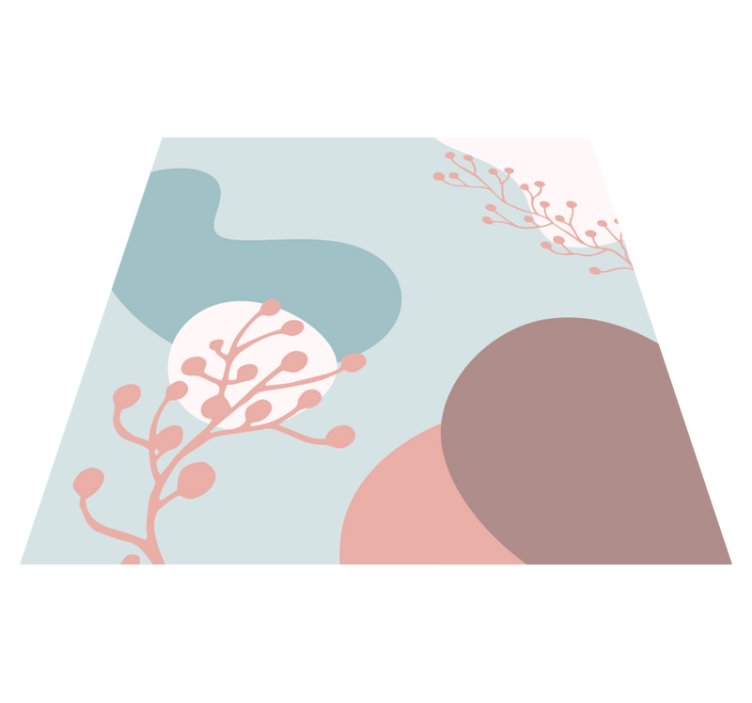 Soyut botanik şekiller çiçekler ve bitkiler pvc halı - TenStickers