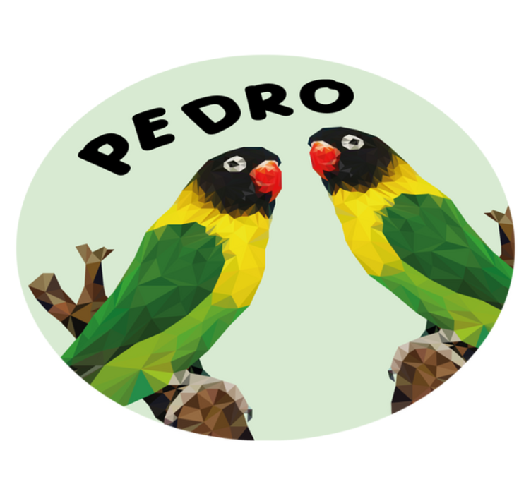 Geometrik-hayvanlar kuş çifti özel mat - TenStickers