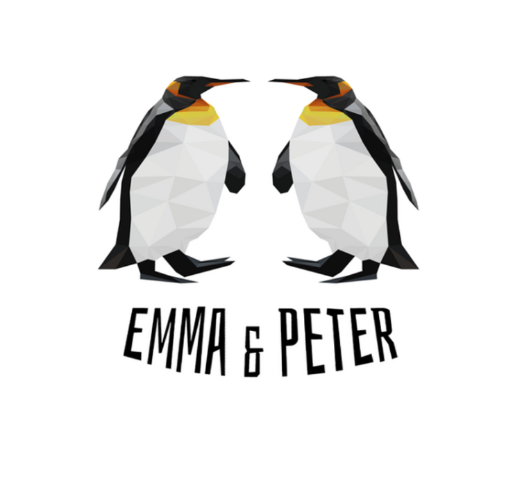 Geometrik penguenler isimlerle pvc halı - TenStickers