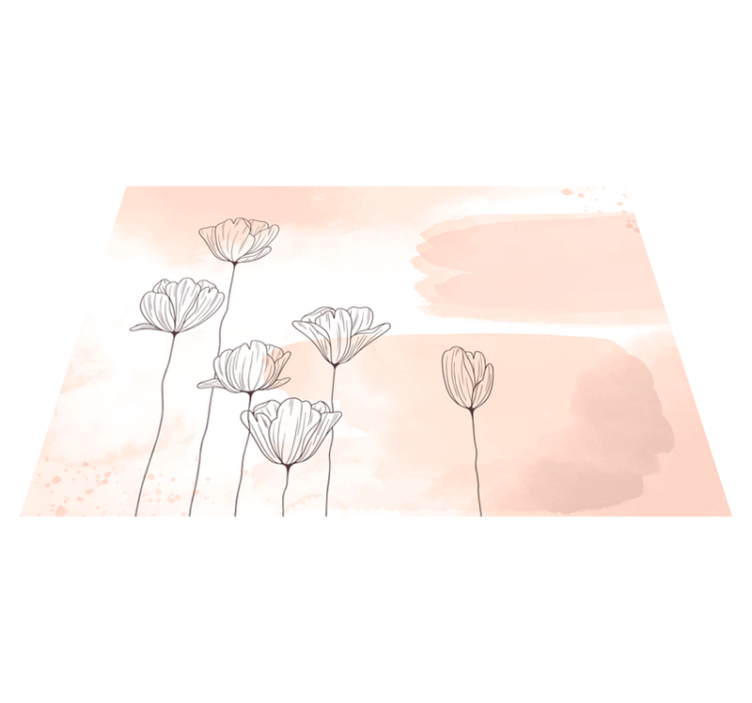 çiçekler hattı vinil çiçek halı - TenStickers