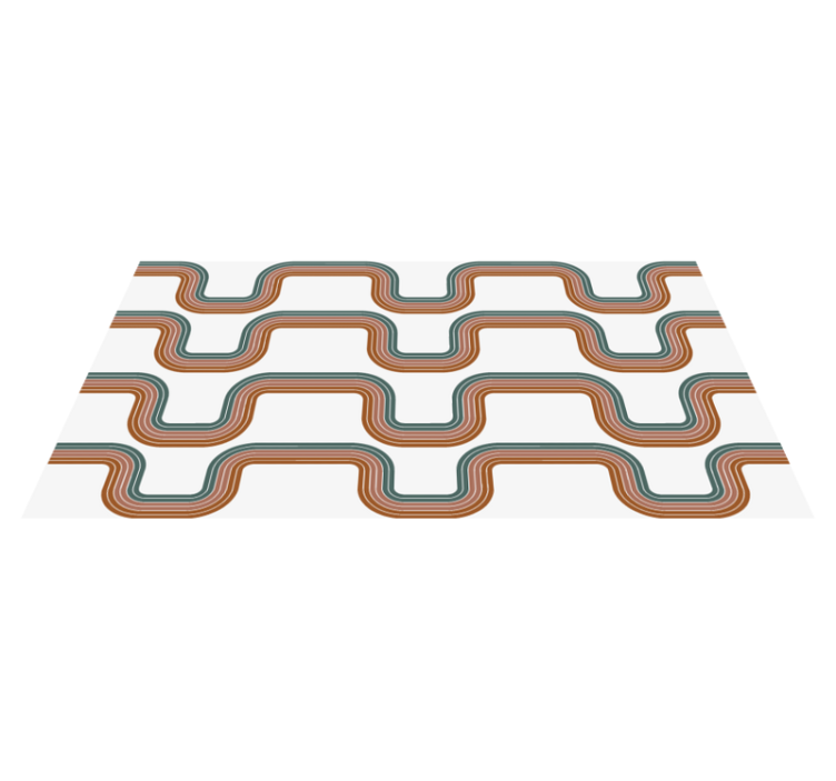 Soyut minimal dalgalar vintage halı - TenStickers