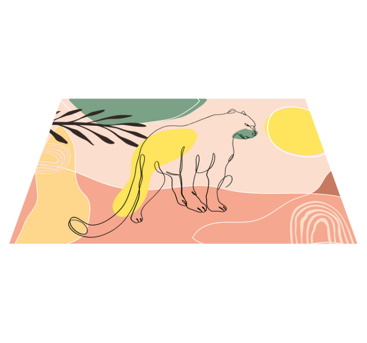 Elle çizilmiş panter hayvan matı - TenStickers