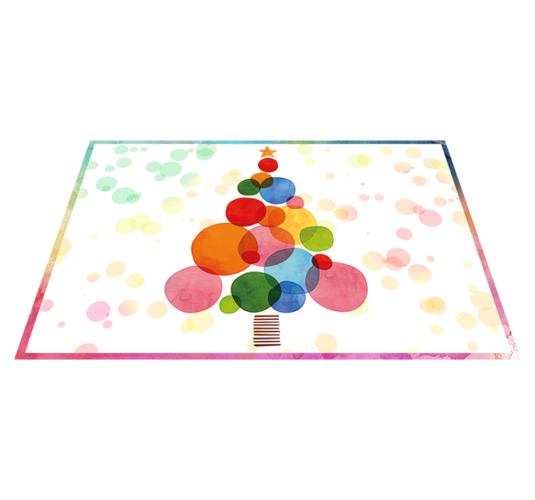 Su boyalı çam Noel pvc halı - TenStickers