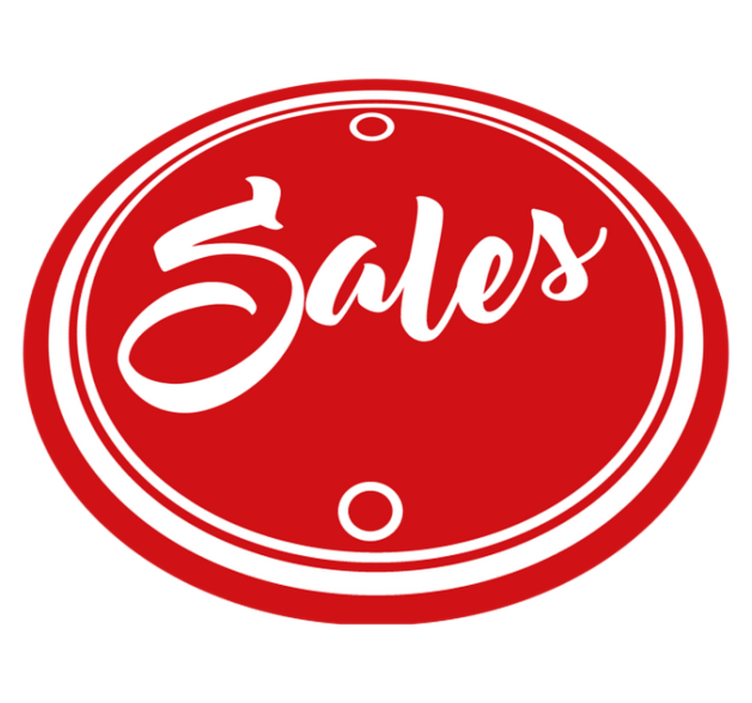 Kırmızı daire metin satışları yuvarlak pvc halı - TenStickers