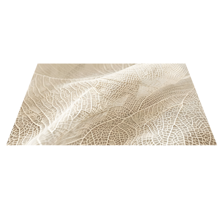 Minimalist yapraklar bej pvc halı - TenStickers