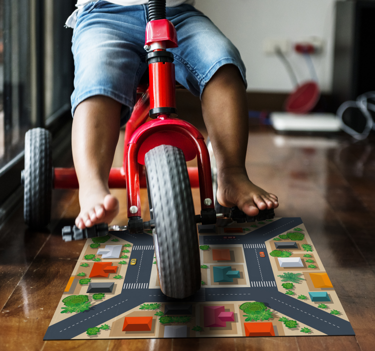 Şehir manzarası yollar pvc halı - TenStickers