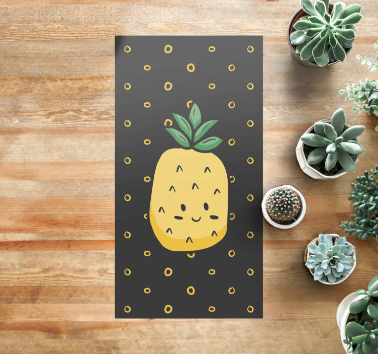 Vinil halı ananas yaprakları ile çiçek kilim - TenStickers