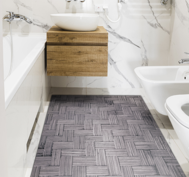 Vinil halı koyu bambu doku ahşap döşeme - TenStickers