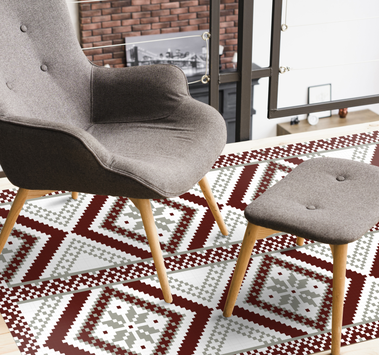 Karmaşık geometrik desenler mozaic pvc halı - TenStickers