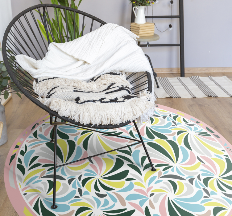 Renkli çiçek girdapları bebek pvc halı - TenStickers