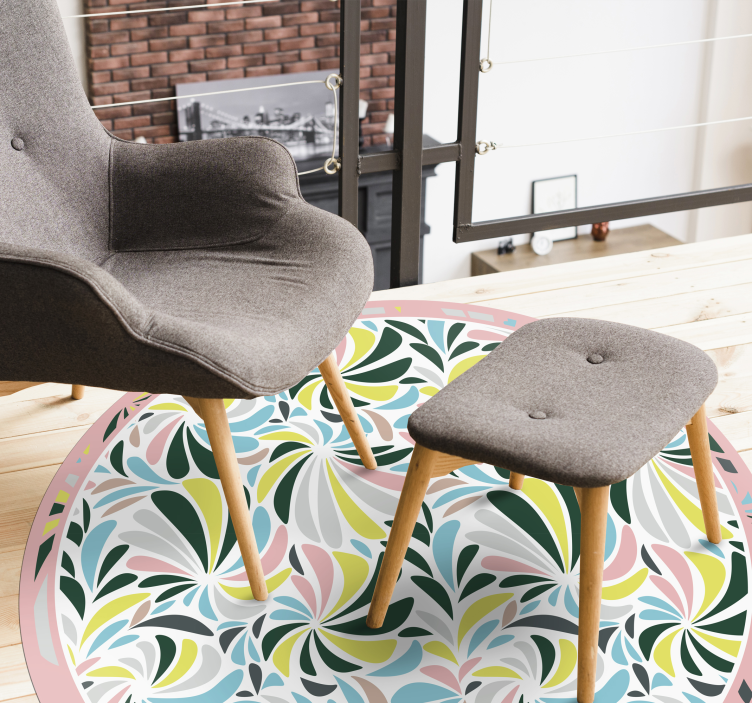 Renkli çiçek girdapları bebek pvc halı - TenStickers