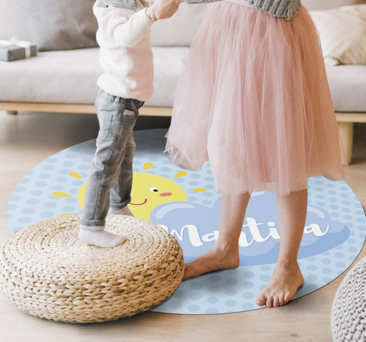 Güneş ve bulut isimli pvc halı - TenStickers