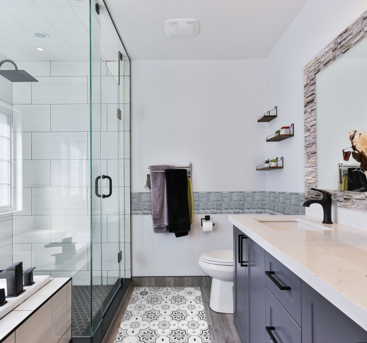 Gri pantone karo vinil halı - TenStickers