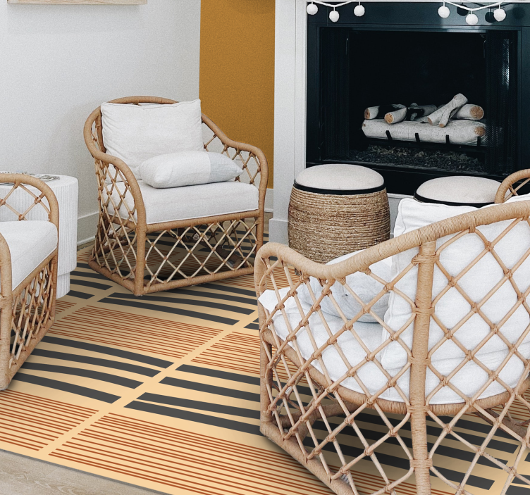 Katmanlı çizgili zarafet yatak odası pvc halı - TenStickers