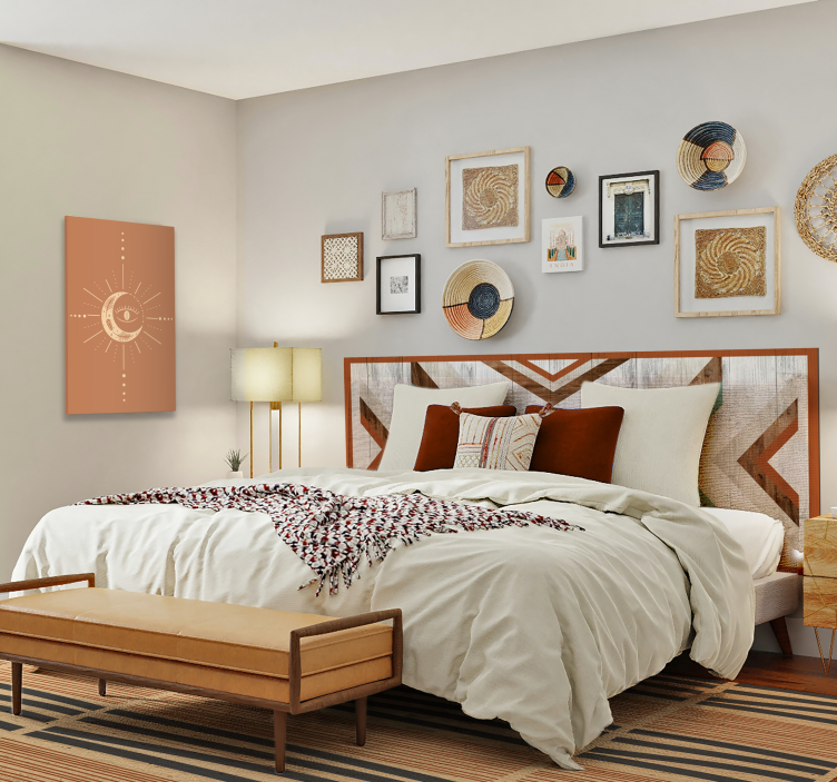 Katmanlı çizgili zarafet yatak odası pvc halı - TenStickers