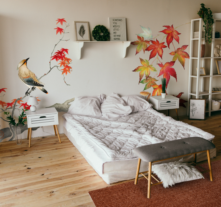 Doğal elyaf vinil yatak odası halı - TenStickers