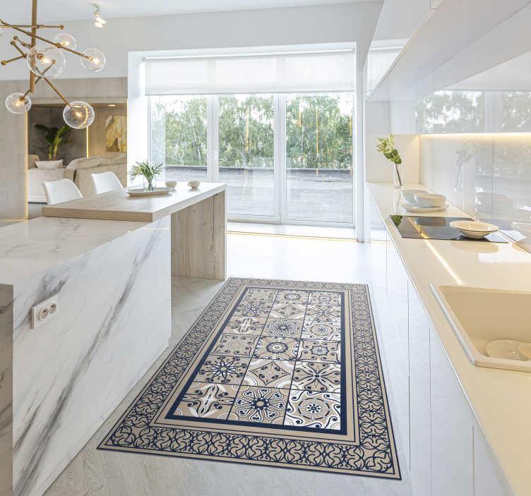 Kahverengi eski fayanslar fayans efekti pvc halı - TenStickers