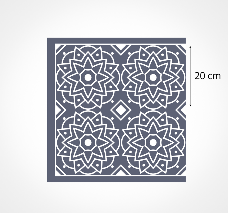 Mavi ve etnik desenler mozaik yer karoları - TenStickers