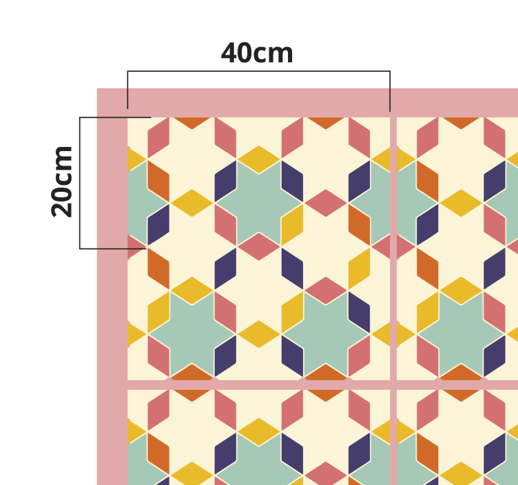 Renkli vintage fayans karo halı - TenStickers