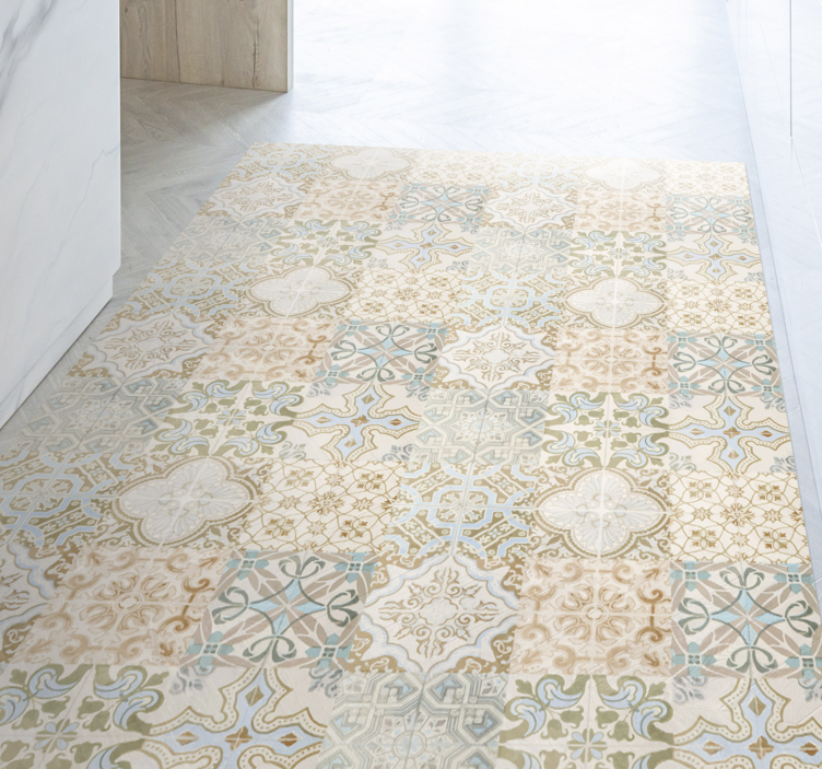 Eski kalıntı ispanyolca tarzı karo halı - TenStickers