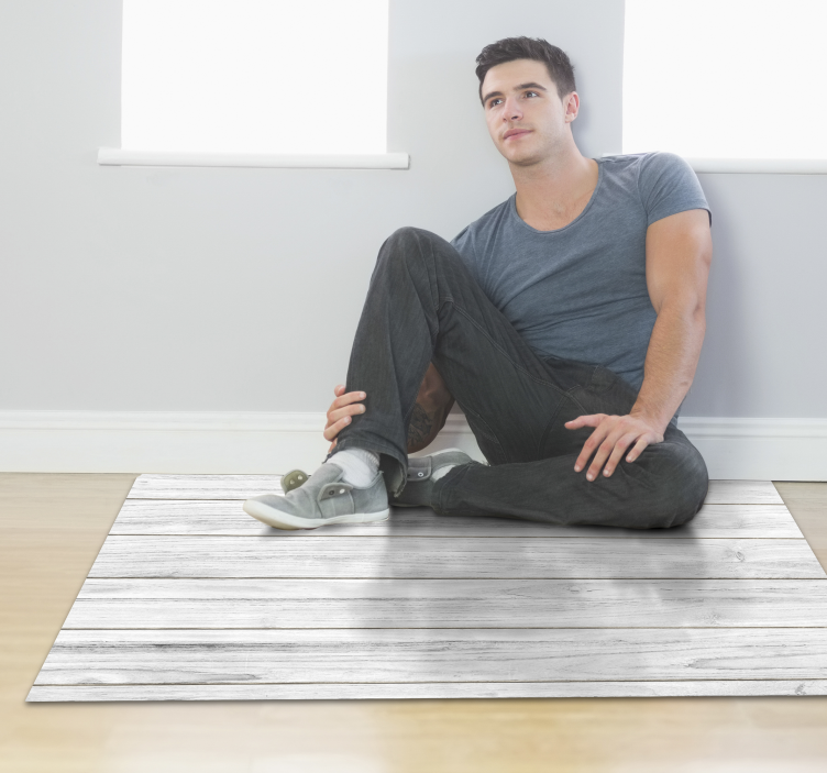 Beyaz ahşap tarzı vinil halı - TenStickers