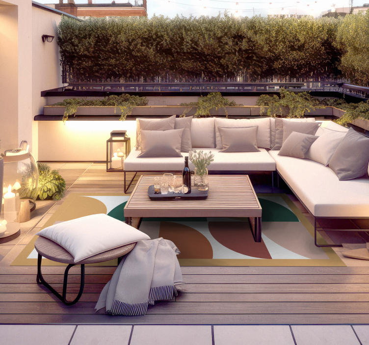 Açısal soyut segmentler modern pvc halı - TenStickers