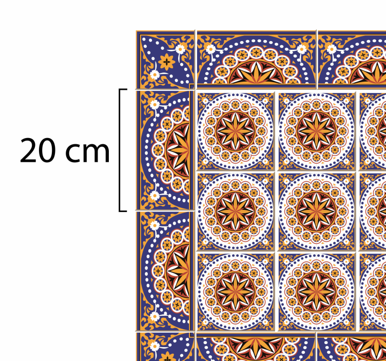 Vinil halı mutfak şekilleri çok renkli karo halı - TenStickers